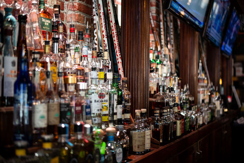 The back bar at Hattricks