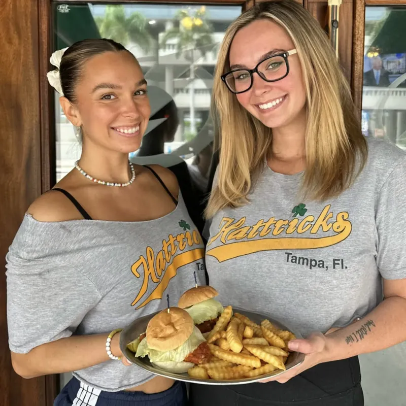 Two Hattricks servers with buffalo chicken sliders